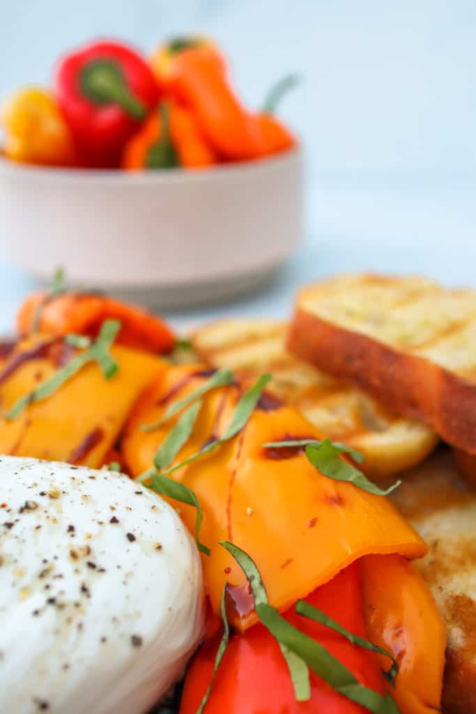 Burrata with Roasted Peppers