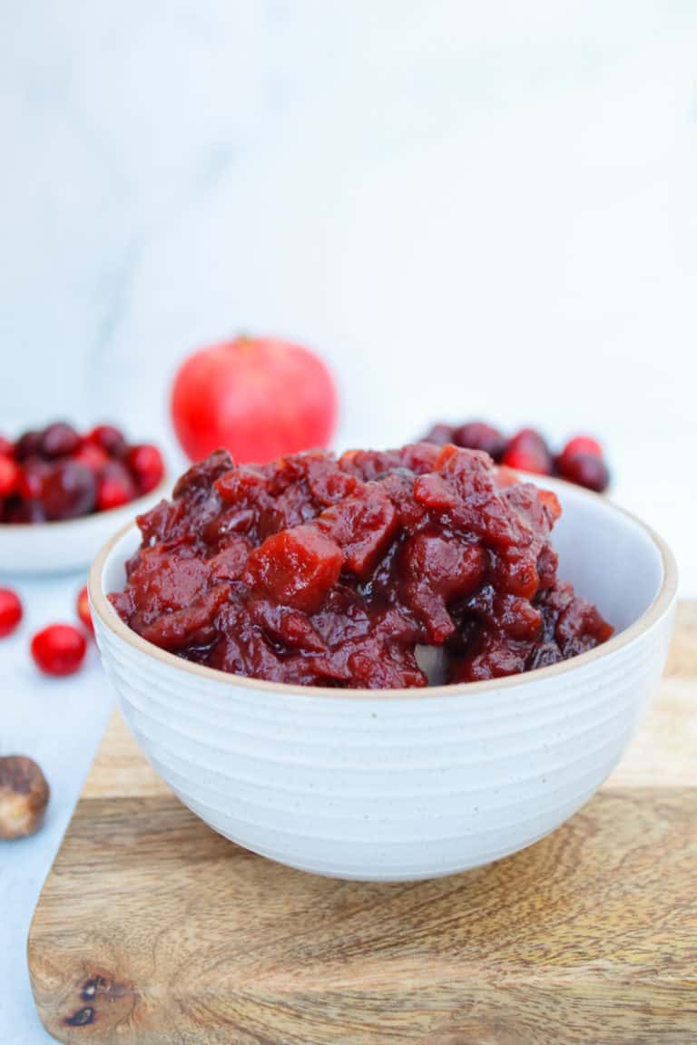 Fresh Cranberry Chutney with Apples