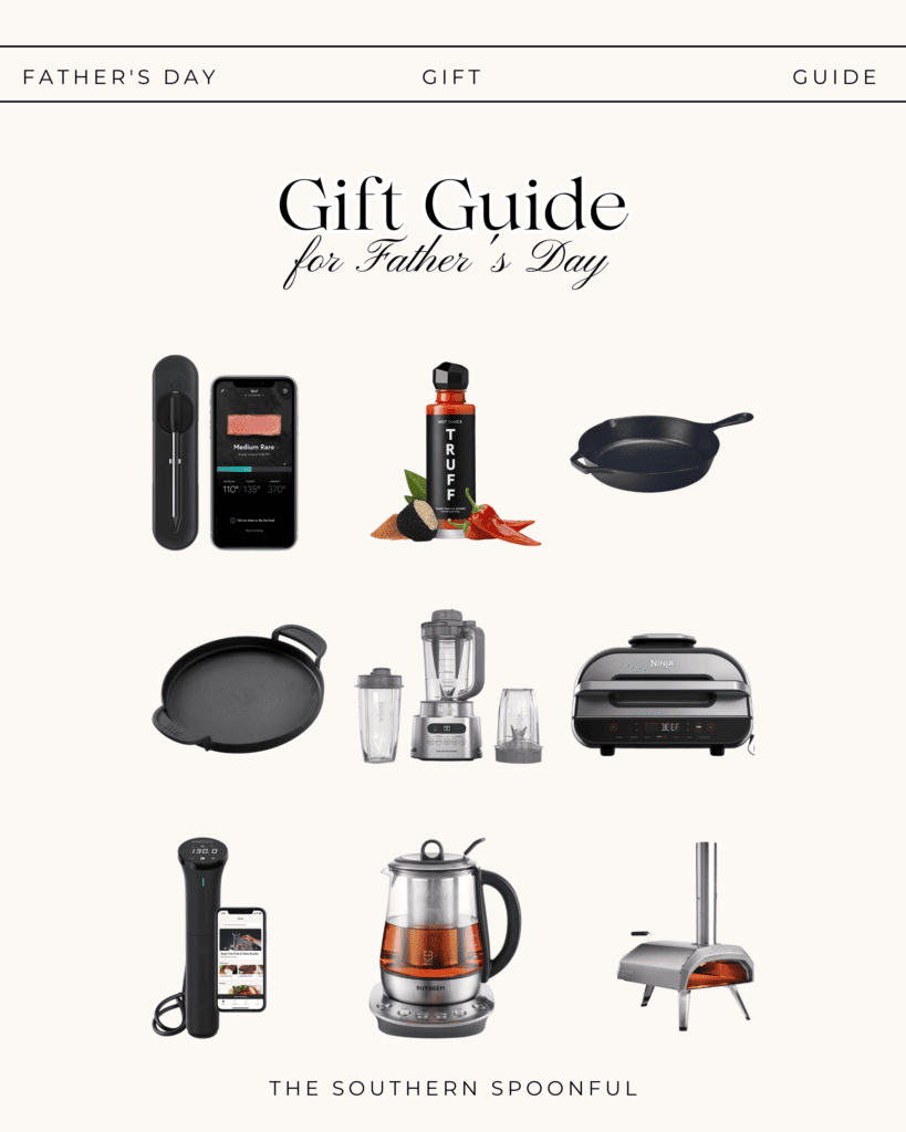 Father's Day Gift Guide - Meat Thermometer, Truff Hot Sauce, Cast Iron Pan, Grilling Pan, Blender, Ninja Foodi, Sous Vide, Tea Maker, and Outdoor Pizza Oven