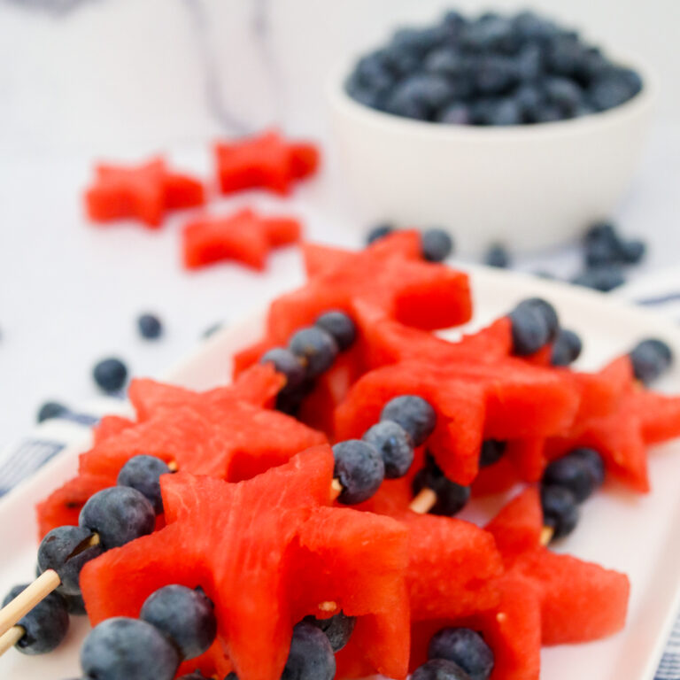 Watermelon fruit sparklers with fresh blueberries