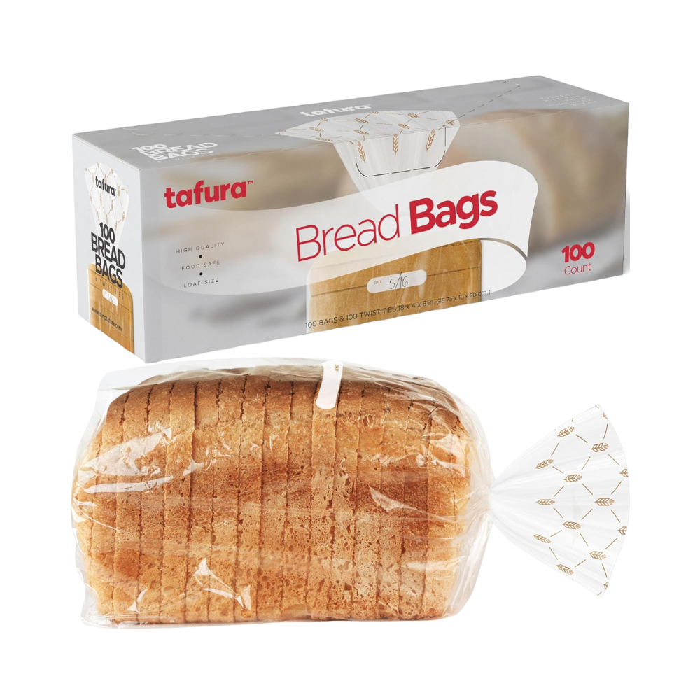 Clear bread bags to store homemade bread
