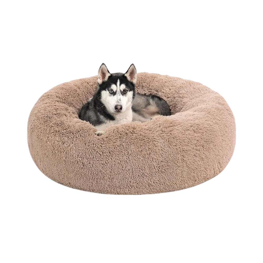 Brown soft dog bed
