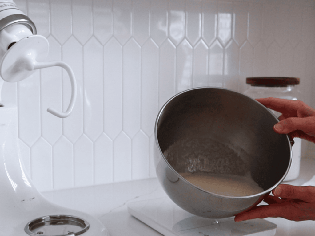 Picture of the mixture when it becomes foamy and develop a yeasty aroma