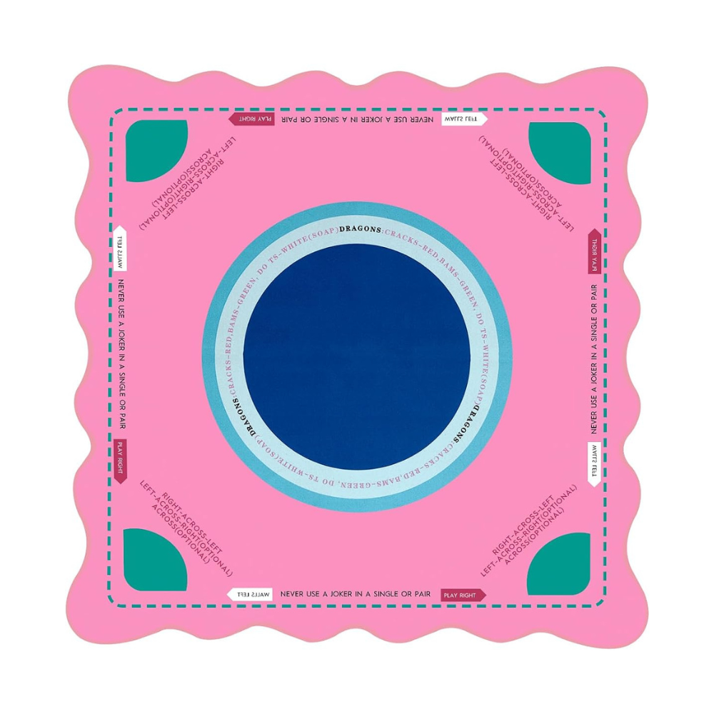 Pink Mahjong mat with Mahjong game tips